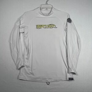 Rip Curl Classic Long Sleeve Rash‎ Guard White Size LG